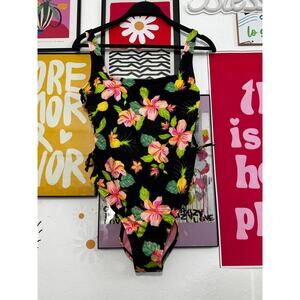Hurley One Piece Swimsuit - Size M - Black Floral Print - Moderate Coverage -NWT